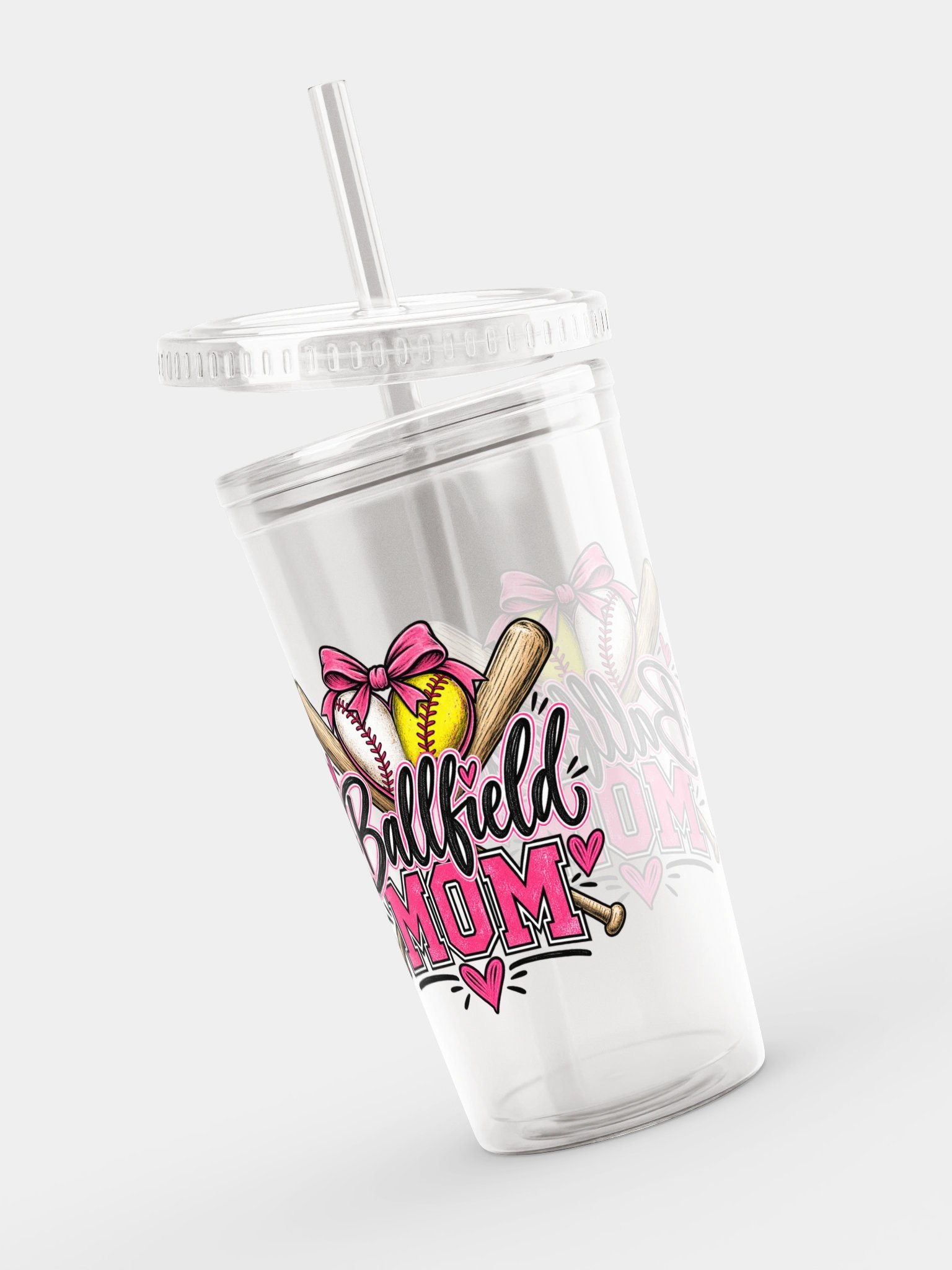 Ballfield Mom Clear Tumbler | Double-Wall Game Day Cup product image (4)
