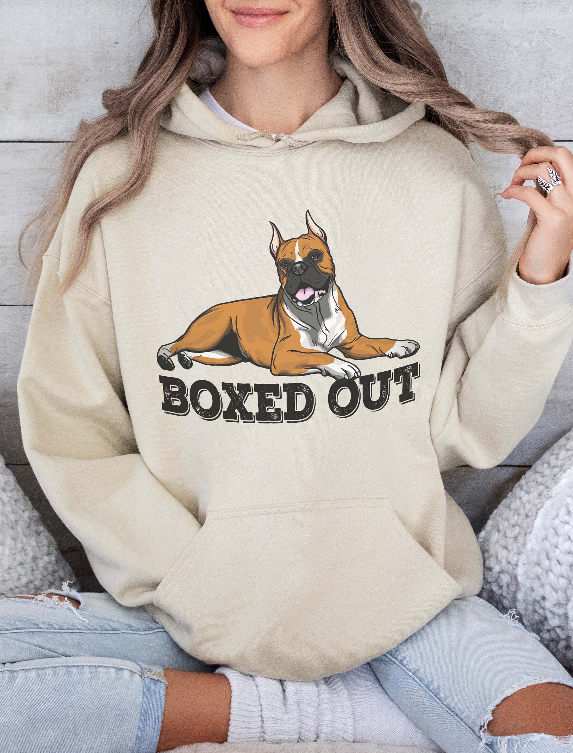 Boxed Out Hooded Sweatshirt of a Boxer Dog(Cropped) | Funny Hoodie for Boxer Paw-rents product image (2)