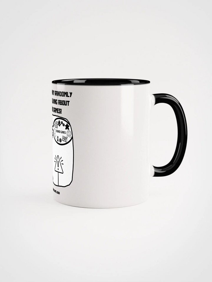 CAUTION: MAY RANDOMLY START TALKING ABOUT BOARD GAMES! | White Ceramic Mug with color on the inside product image (2)