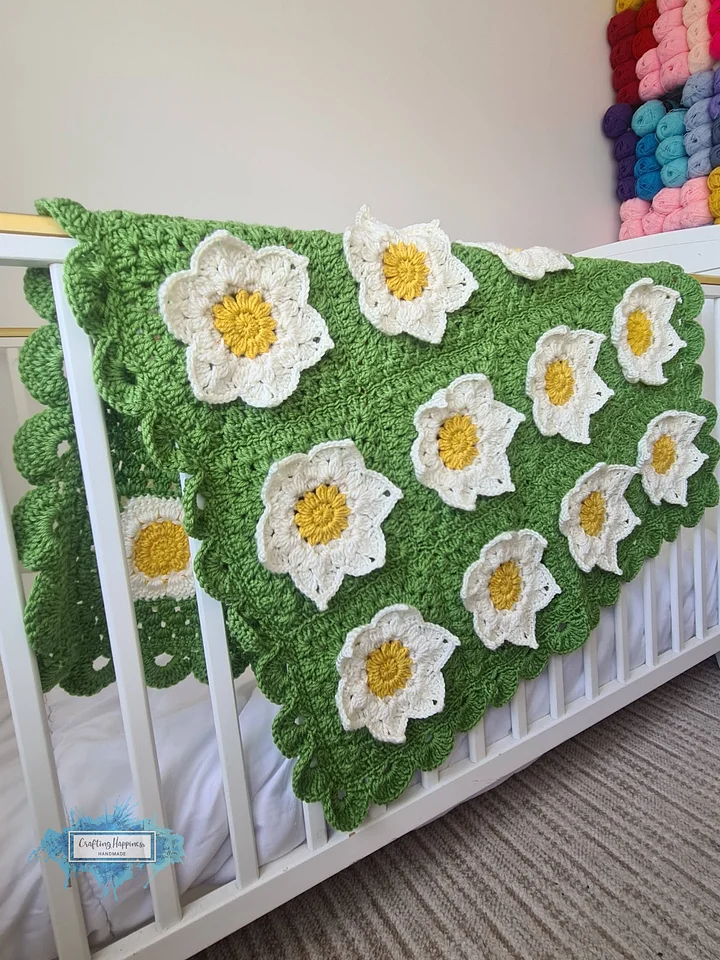 Waterlily Crochet Baby Blanket Pattern | Granny Square, Flower Lapghan (PDF Pattern) product image (1)