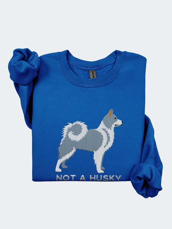 Not a Husky Sweatshirt (Embroidered) of a Yakutian Laika(Gray & White) product image (1)