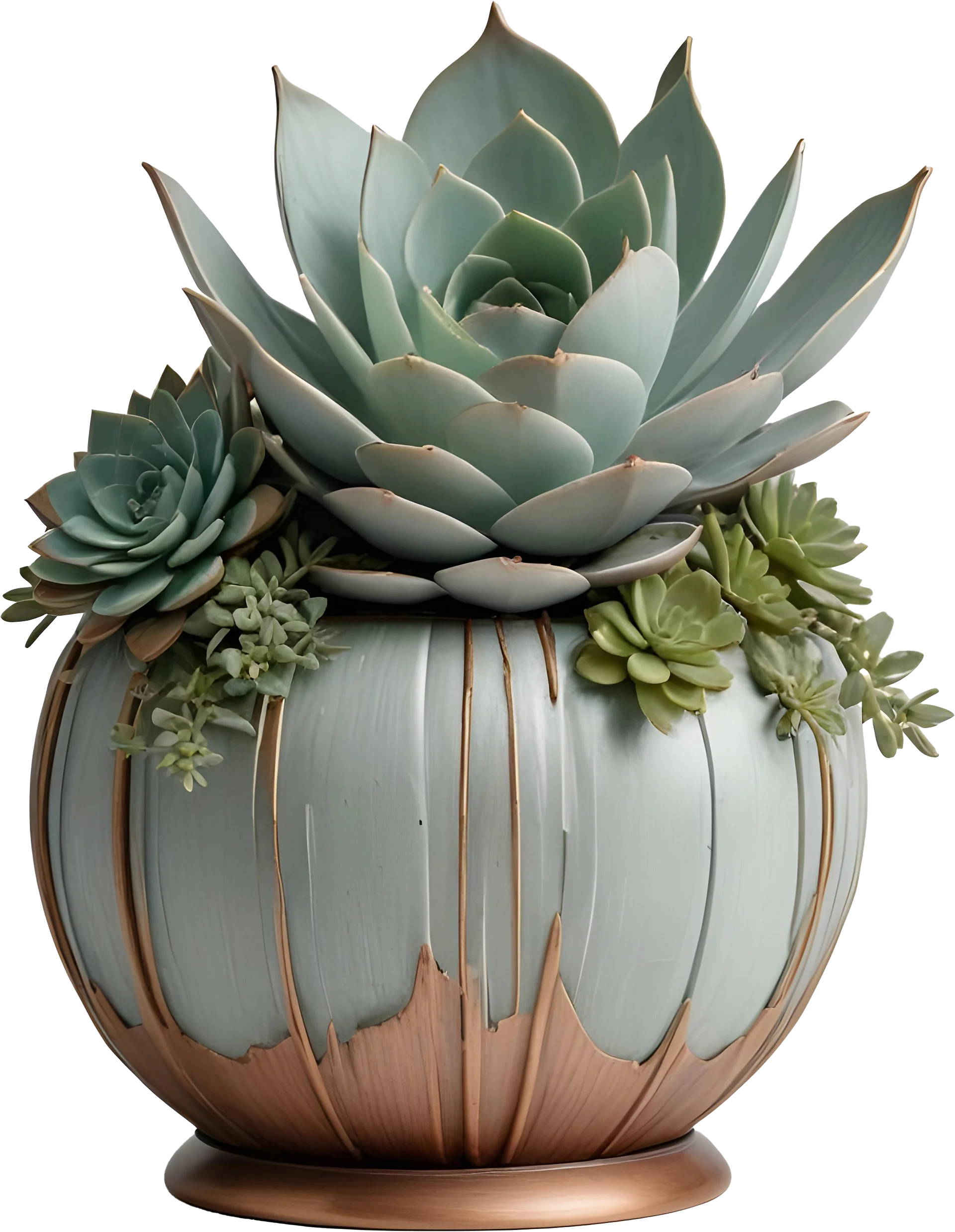 Collection: Gatsby Grace – Art Deco Succulent Arrangement PNG product image (1)