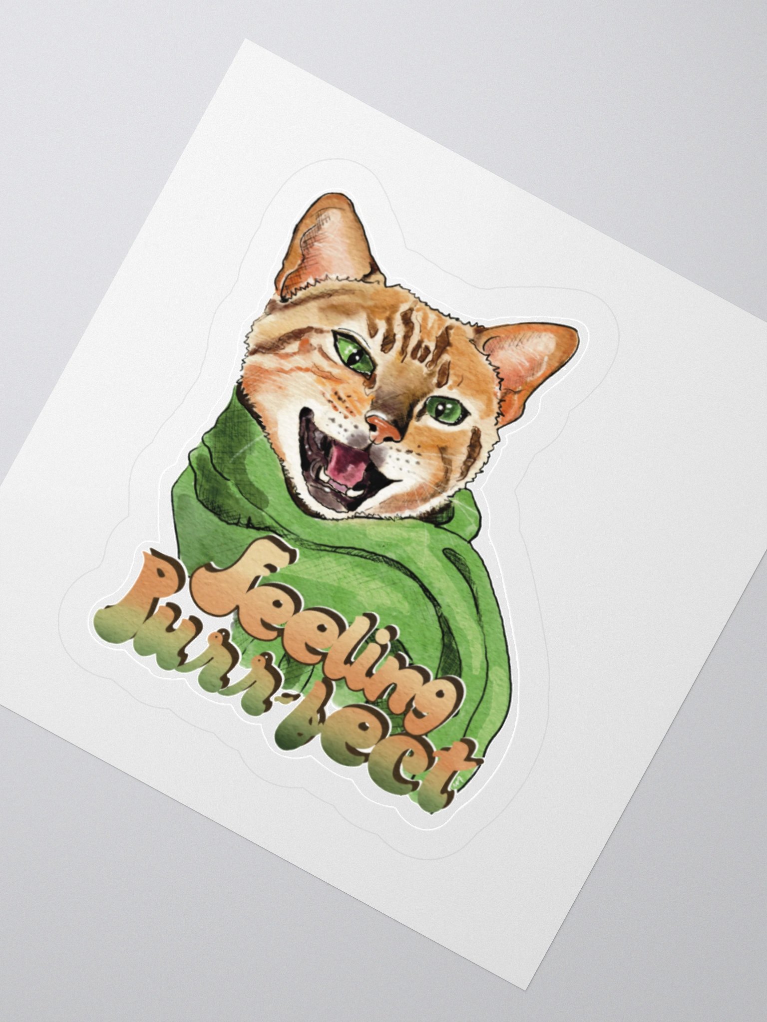 Feeling Purr-fect Cat with a scarf - Sticker product image (5)