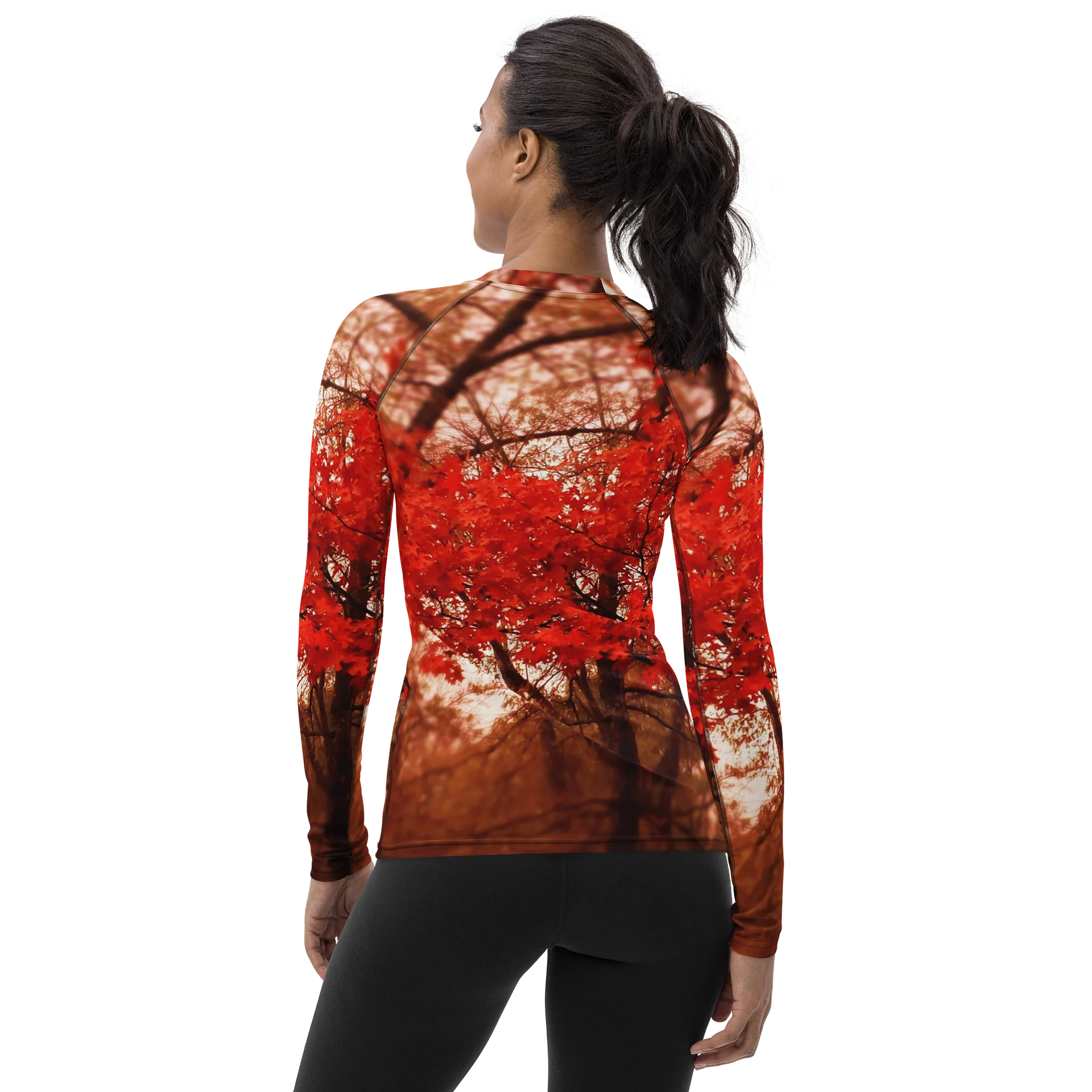Crimson Leaves Women's Rash Guard product image (2)
