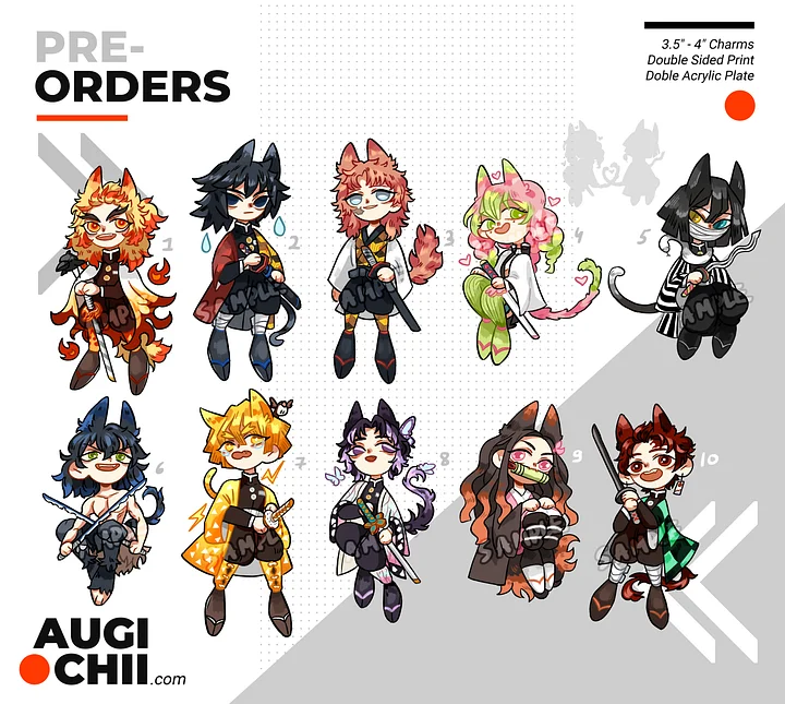 ⏰[PRE-ORDER | ENDS Jan 14th] Demon Slayer // Double Sided Acrylic Charms product image (1)