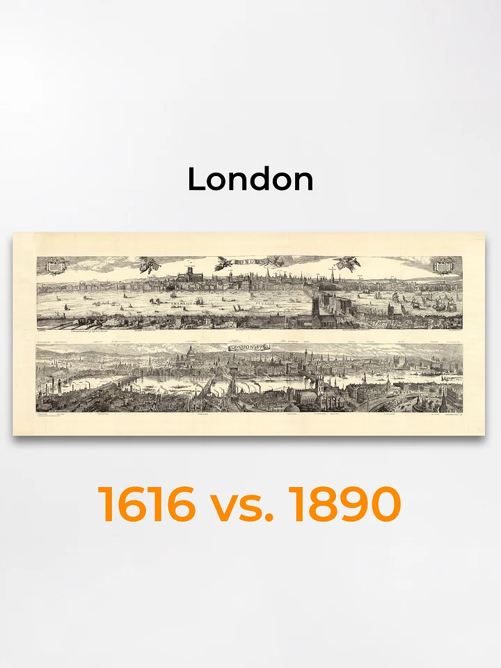 London Cityscape 1616 vs. 1890 (Canvas Print) product image (1)