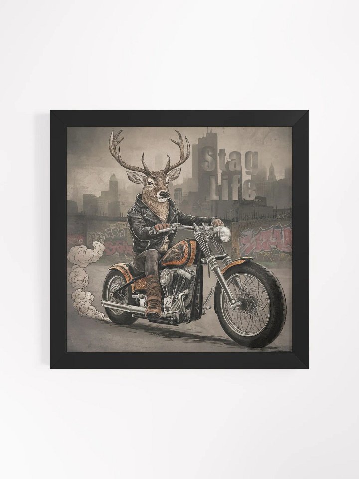 Stag Life Motorcycle Stag Framed Art Print product image (2)