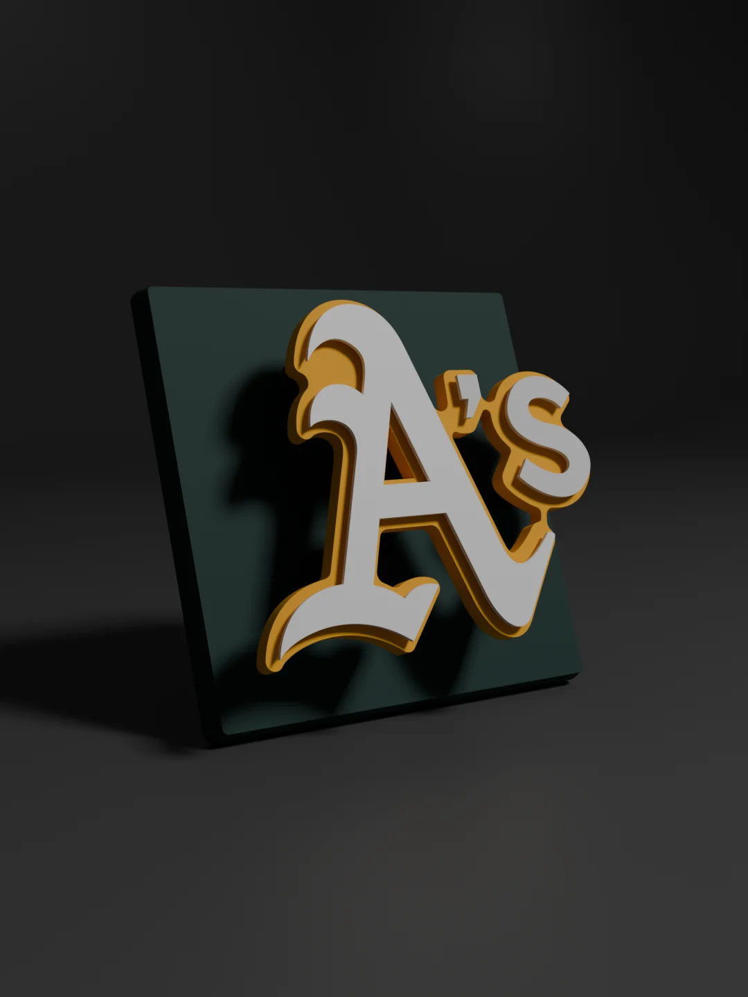 Oakland (Sacramento, Las Vegas?) Athletics 3D Printed Floating Logo Sign (Digital File Only) product image (1)