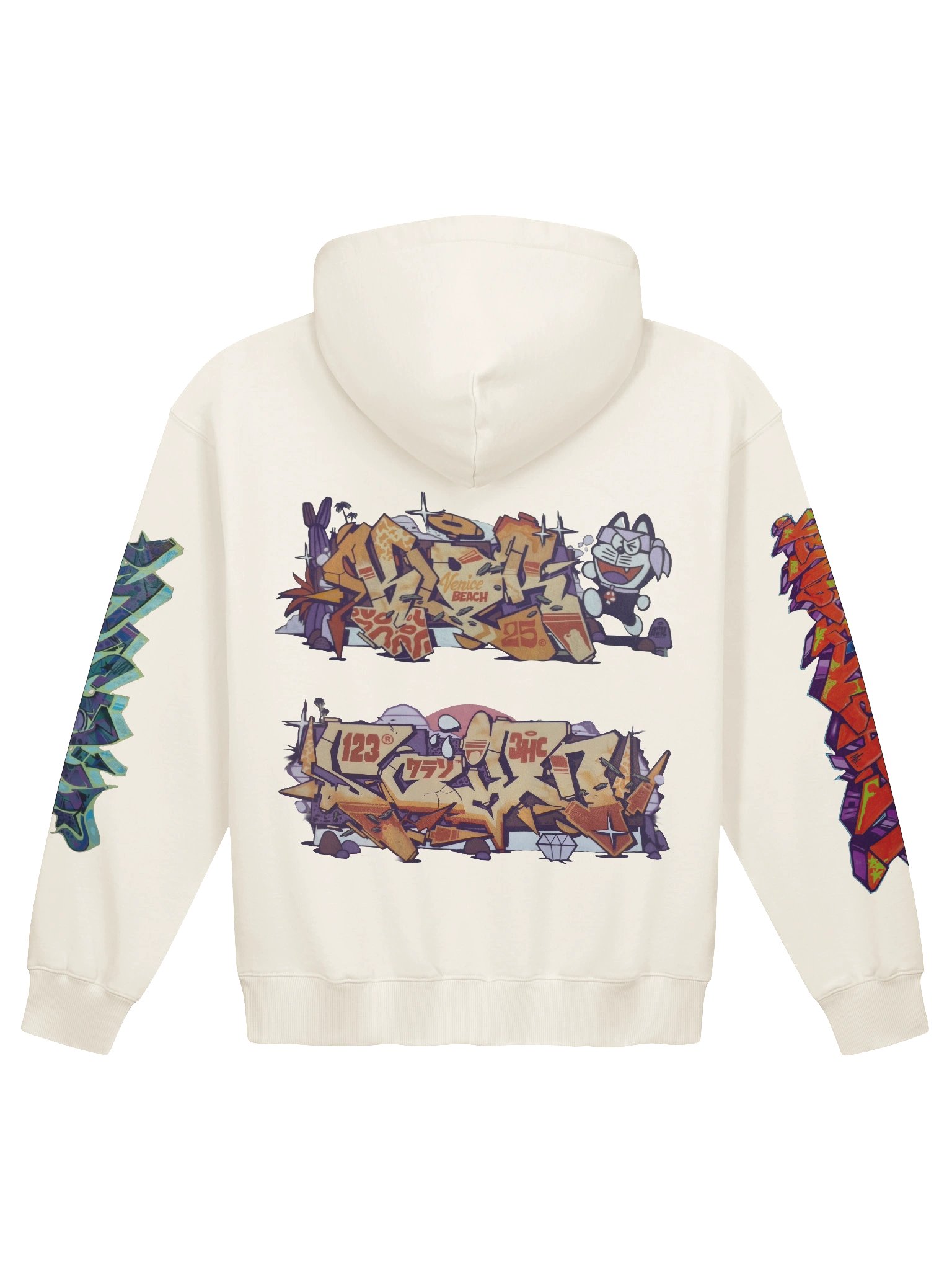 Venice Beach Graffiti Luxury Heavy Weight Terry Hoodie product image (3)