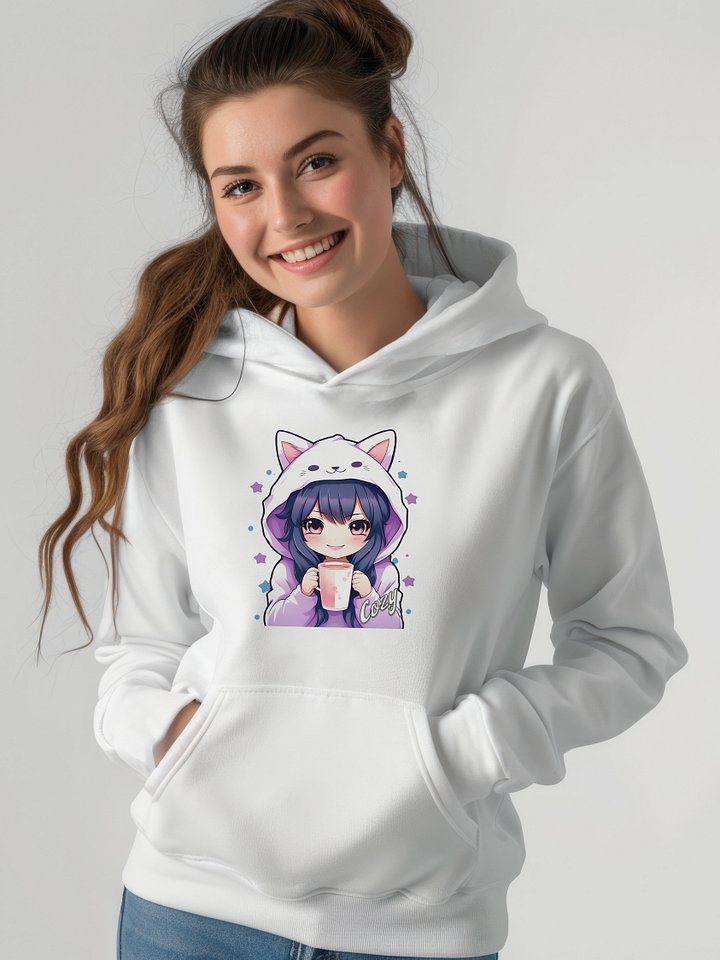 Cozy Kawaii Anime Girl - Gildan Classic Hoodie - Gildan 18500 product image (8)