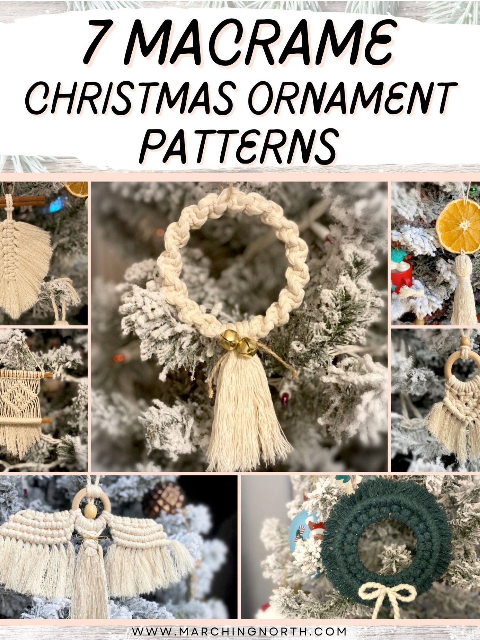 7 Macrame Christmas Ornaments (Digital PDF Patterns) product image (1)