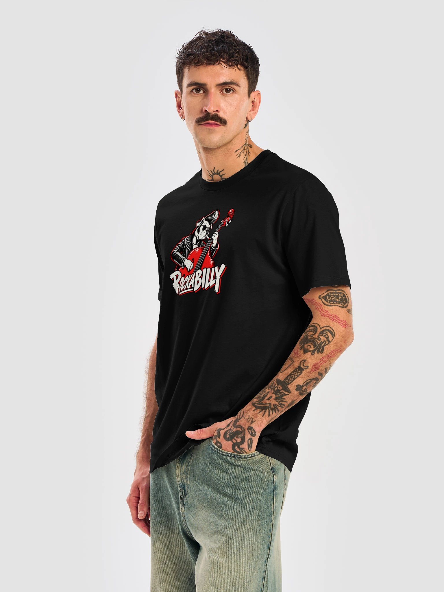 Rockabilly Slap Bass Dog Tee product image (5)
