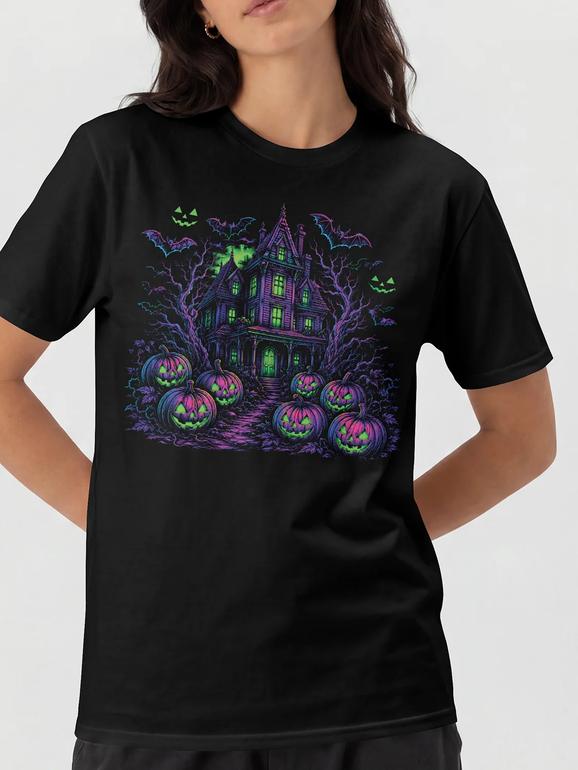 Neon Haunt — The Spooky Side Tee product image (4)