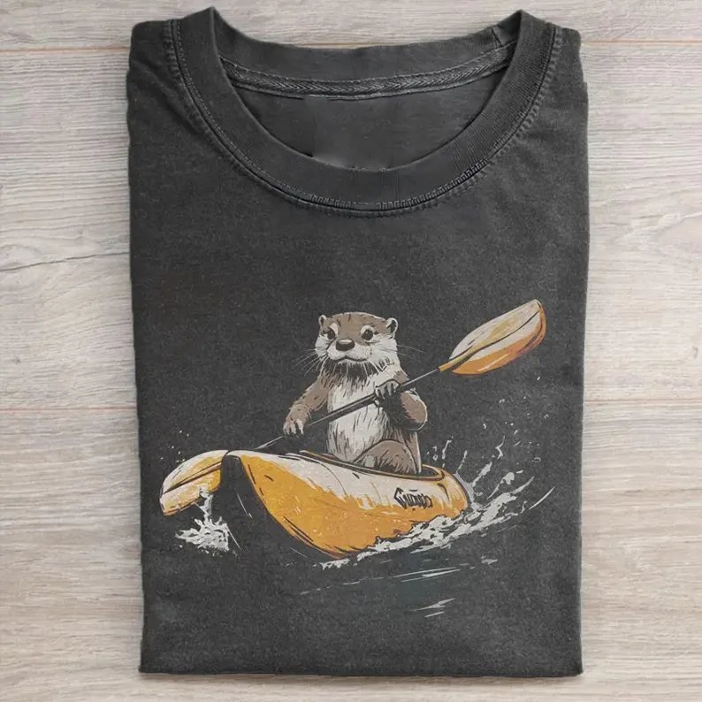 Kayaking Otter T-shirt, Comfort Colors Tee product image (1)
