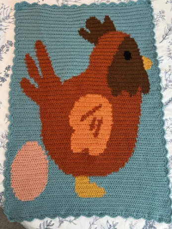 Chicken and Egg Blanket Crochet Pattern product image (1)