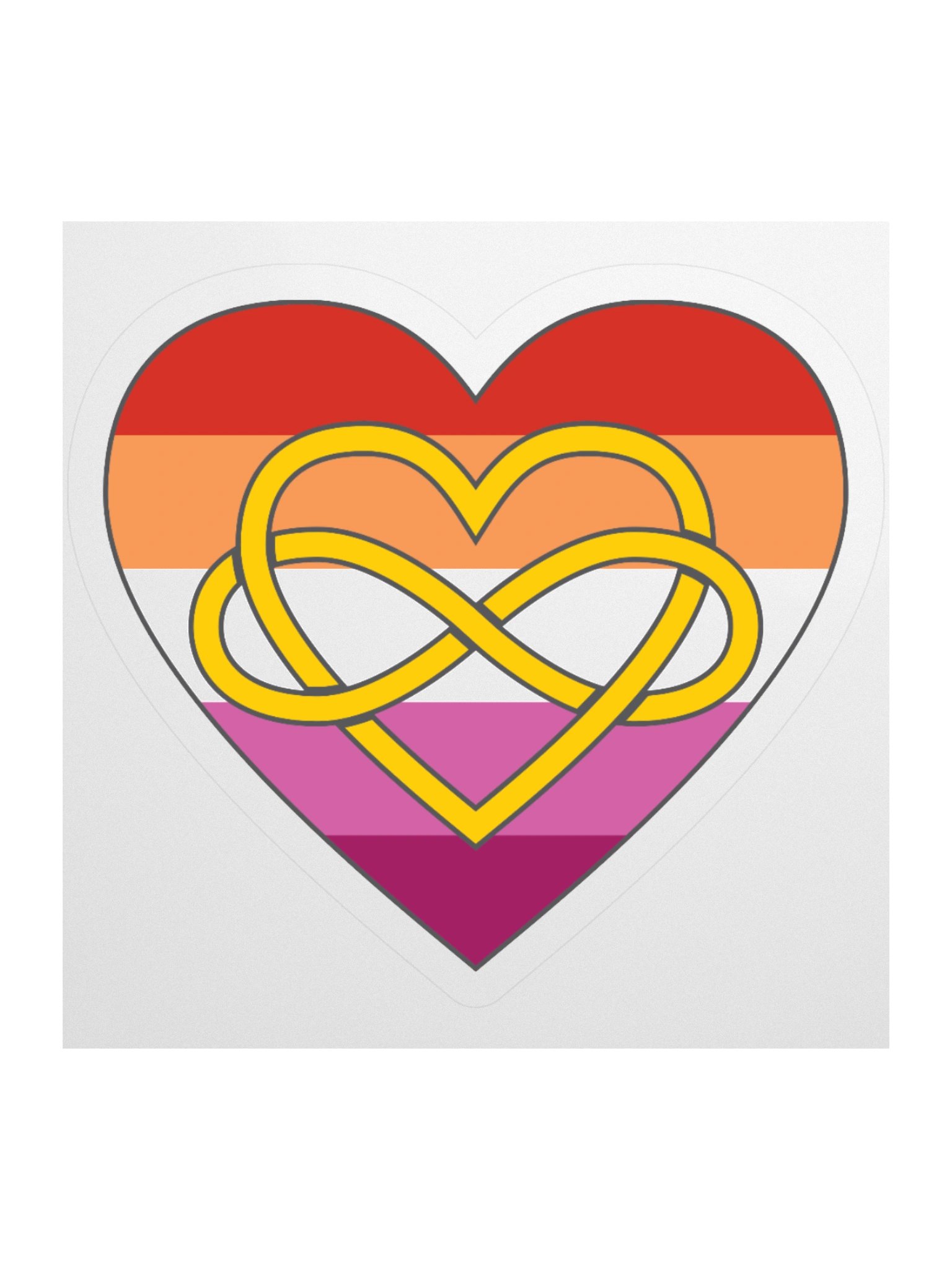 Lesbian Pride Flag Polyamory Infinity Heart Sticker product image (1)