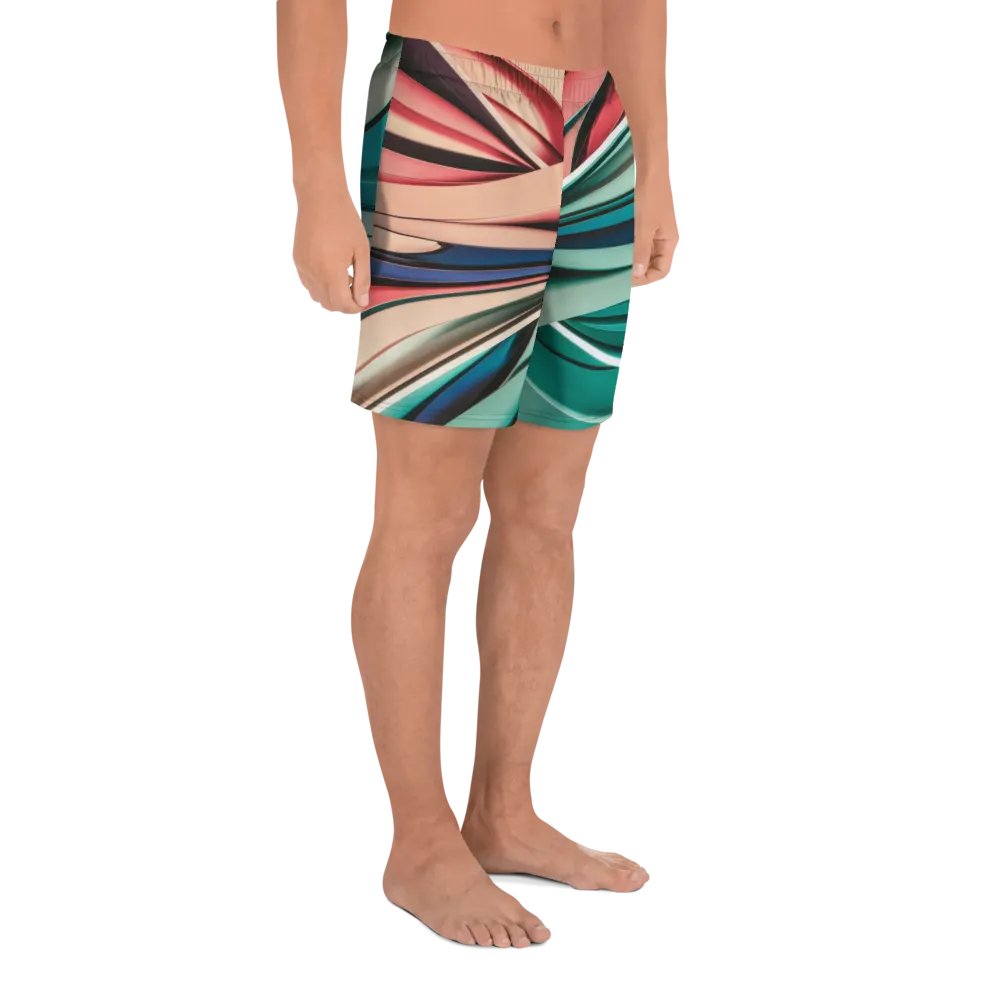 Abstract Geometric Athletic Long Shorts in Vibrant Colors (2XS-6XL) product image (5)