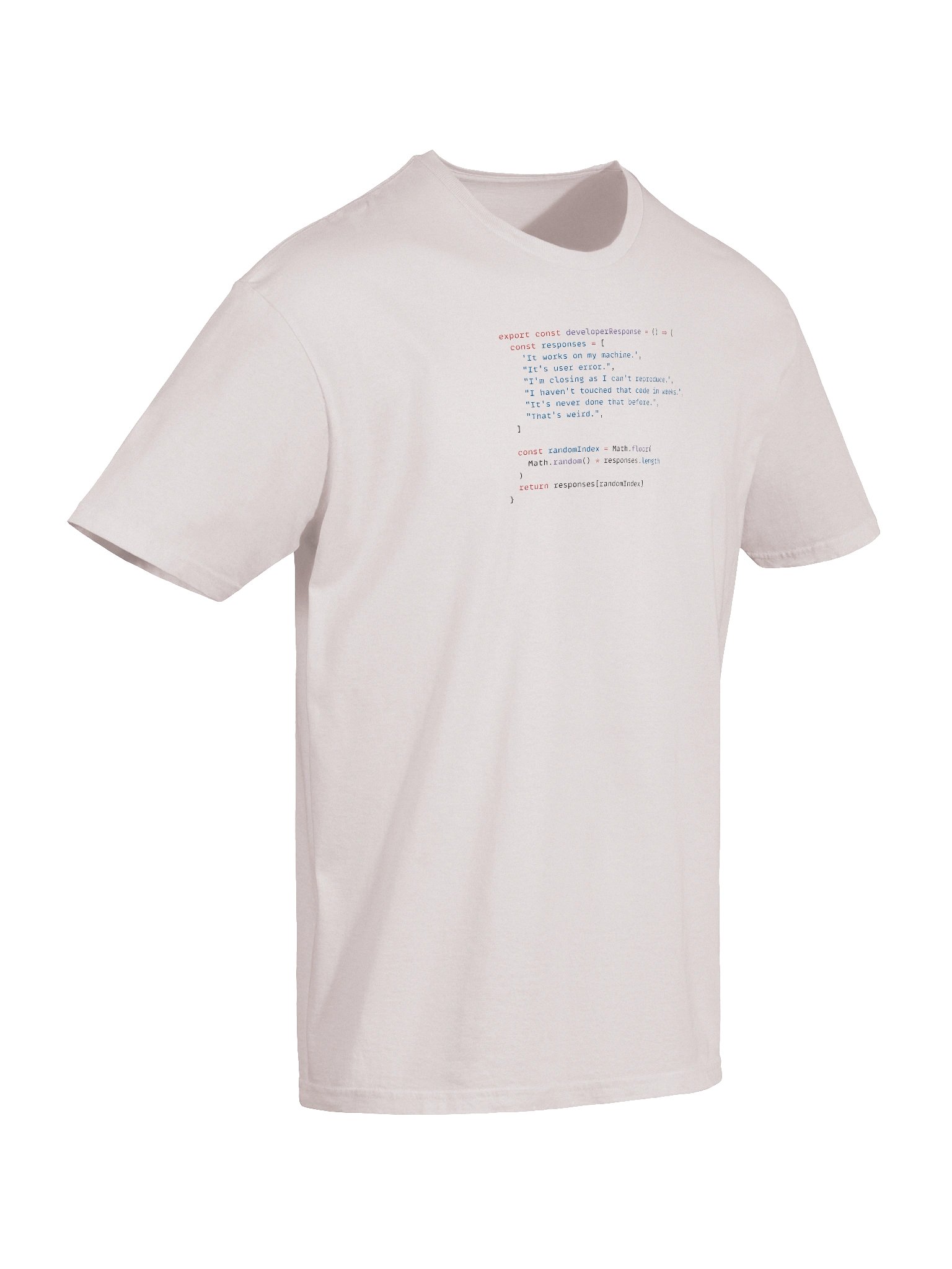 Developer Excuse Javascript Embroidered T-Shirt - Light product image (6)