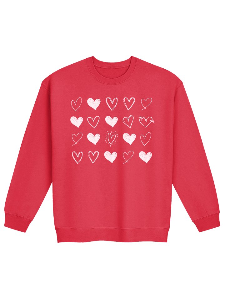 Teacher Valentine’s Day Sweatshirt | Hand-Drawn Hearts Cute Love Crewneck product image (2)