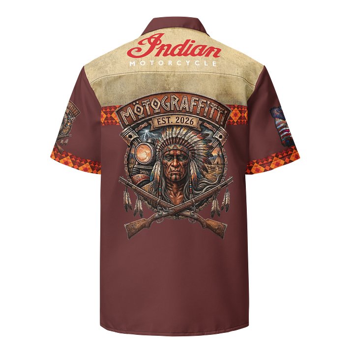 MötoGraffitti Indian Motorcycle Club Shirt Vintage Bergundy product image (2)