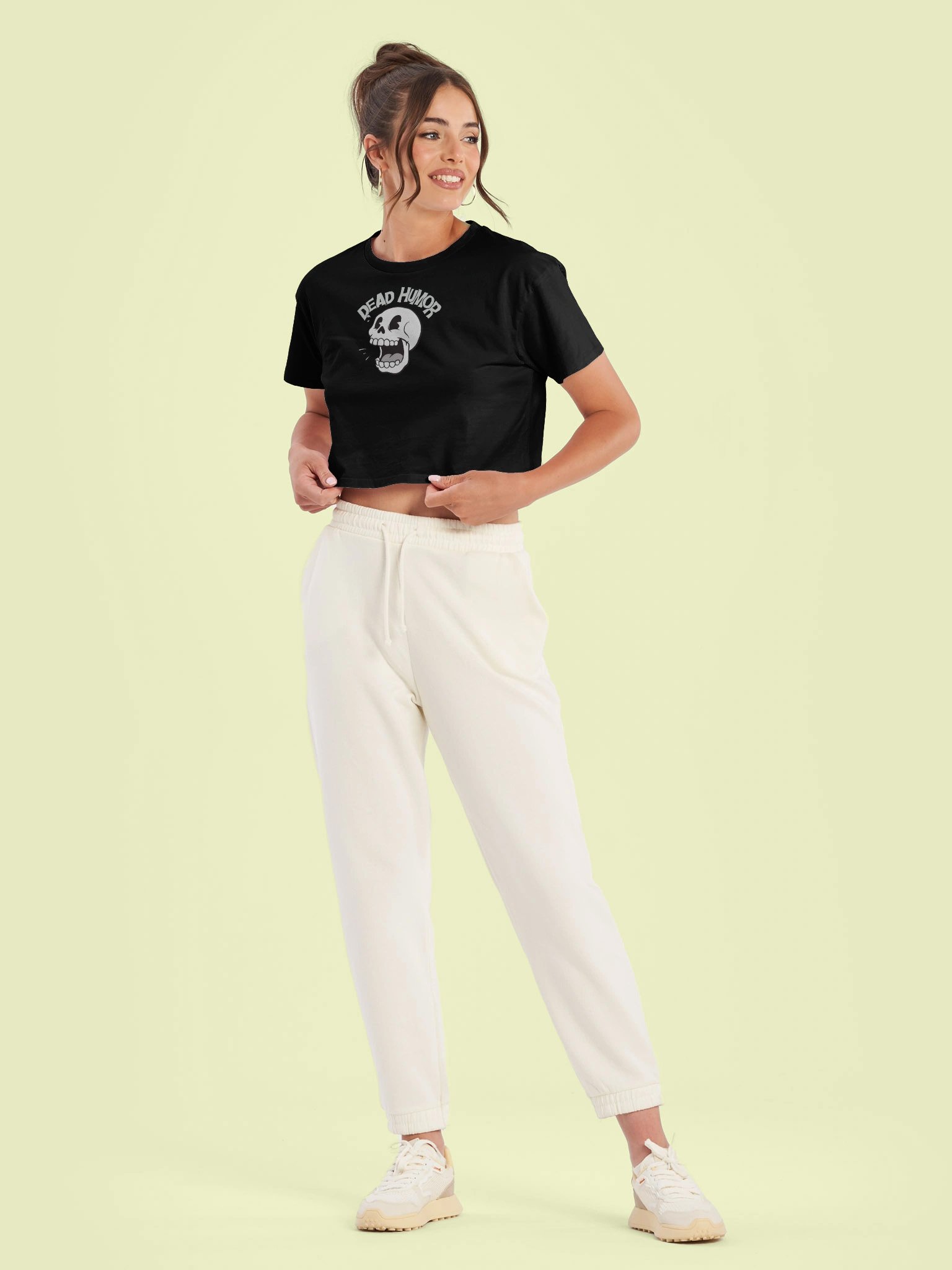 Laughing Skull Crop Top Tee product image (3)