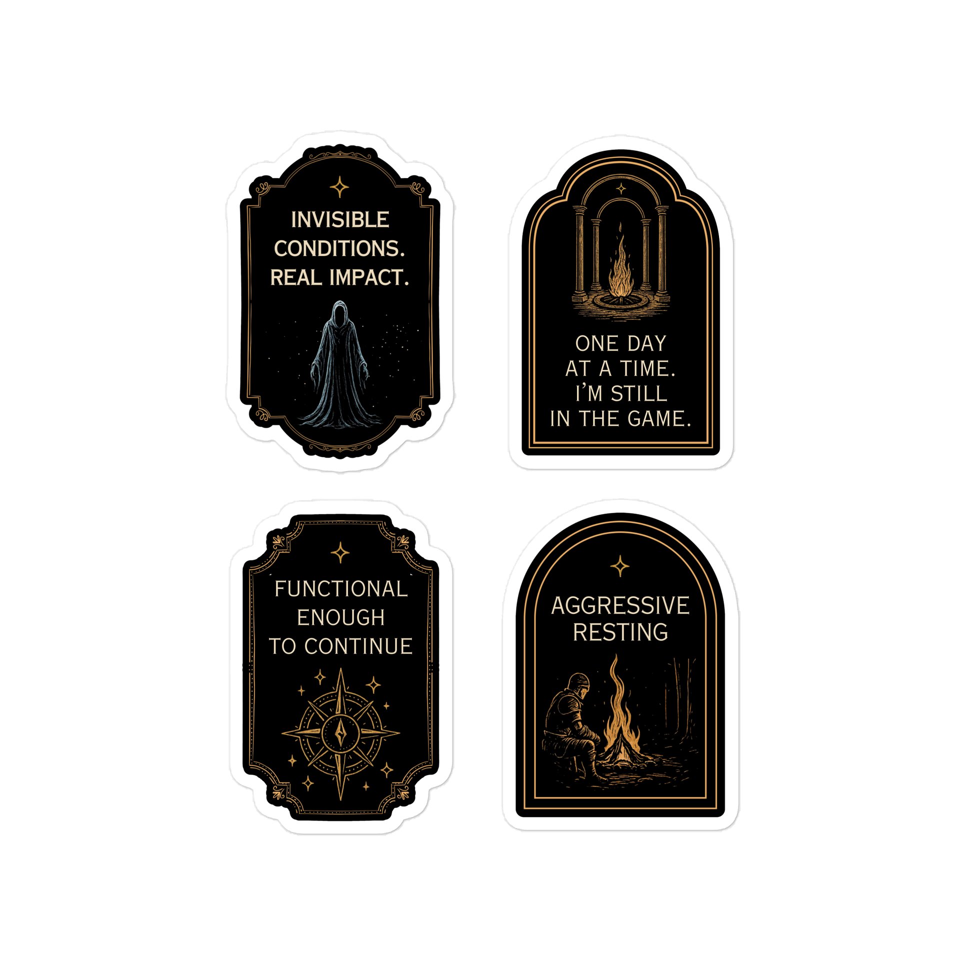 Invisible Illness Decal Sheet | Gothic Chronic Illness Sticker Pack product image (1)