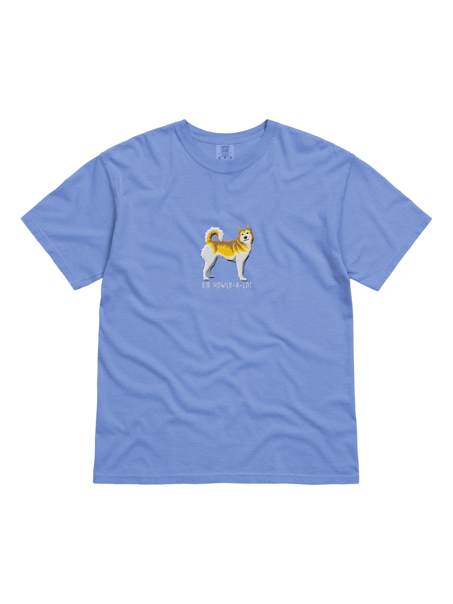 Sir Howls-A-Lot T-Shirt(Embroidered) of a Siberian Husky(Lemon) product image (4)