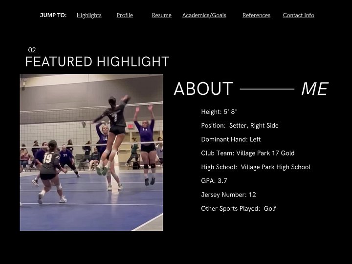 Athlete Recruiting Website Template, Create Your Own Player Profile Link (No Subscription, Canva Editable) product image (2)