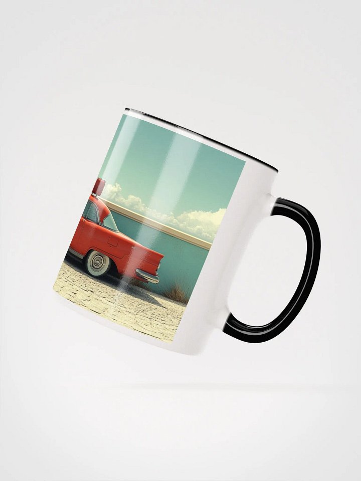 Vintage Road Trip: Classic Car with a Red Suitcase product image (2)