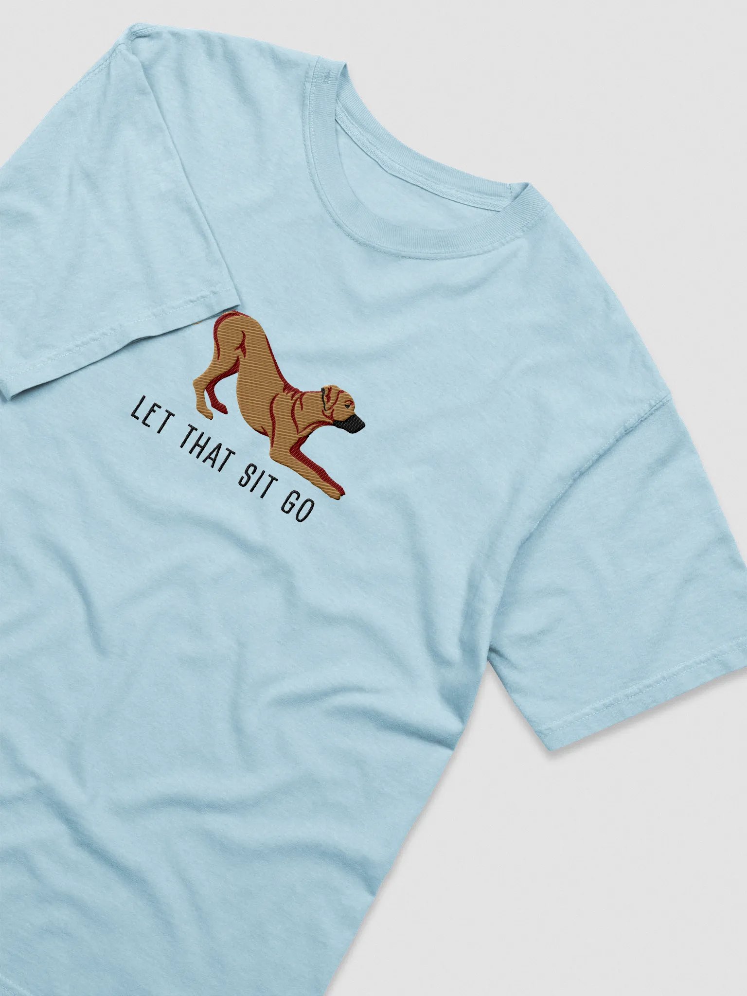 Let That Sit Go T-Shirt(Embroidered) of a Rhodesian Ridgeback product image (6)