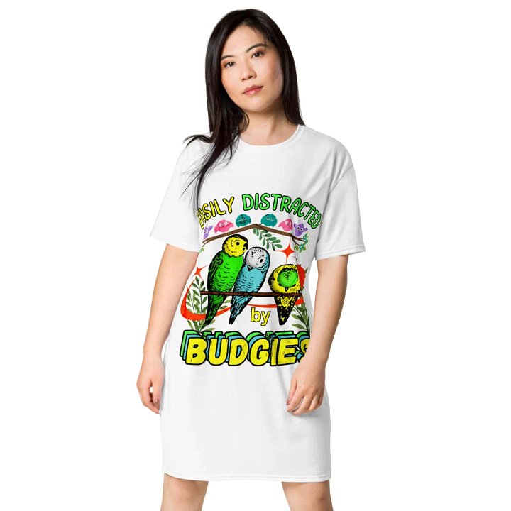 Easily Distracted By Budgies Party T-Shirt Dress product image (1)
