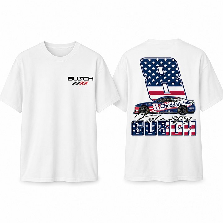 Kyle Busch RCR 8 Cheddars Patriotic Racing Shirt product image (2)