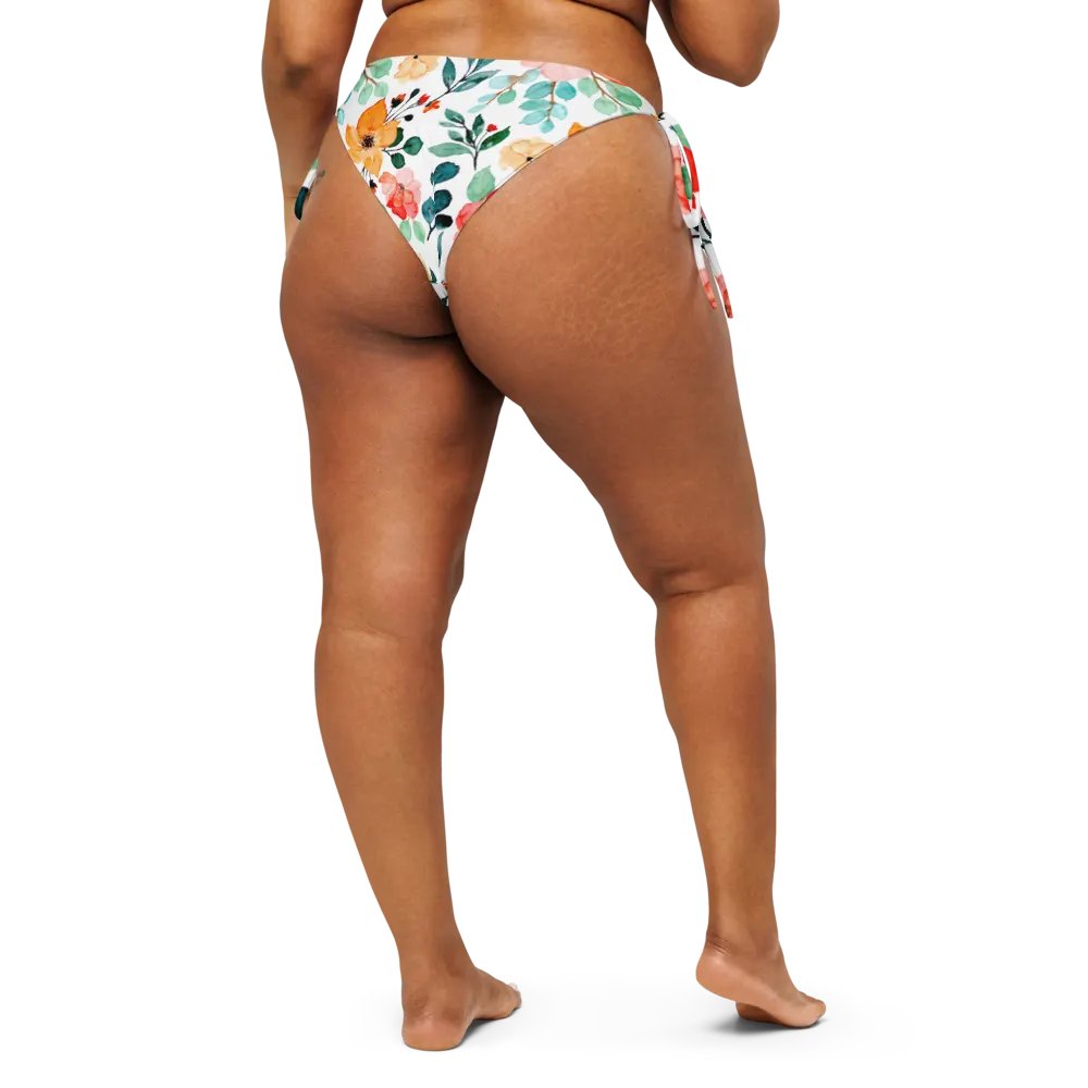 Watercolour Floral Pattern String Bikini Bottom - v7 product image (2)