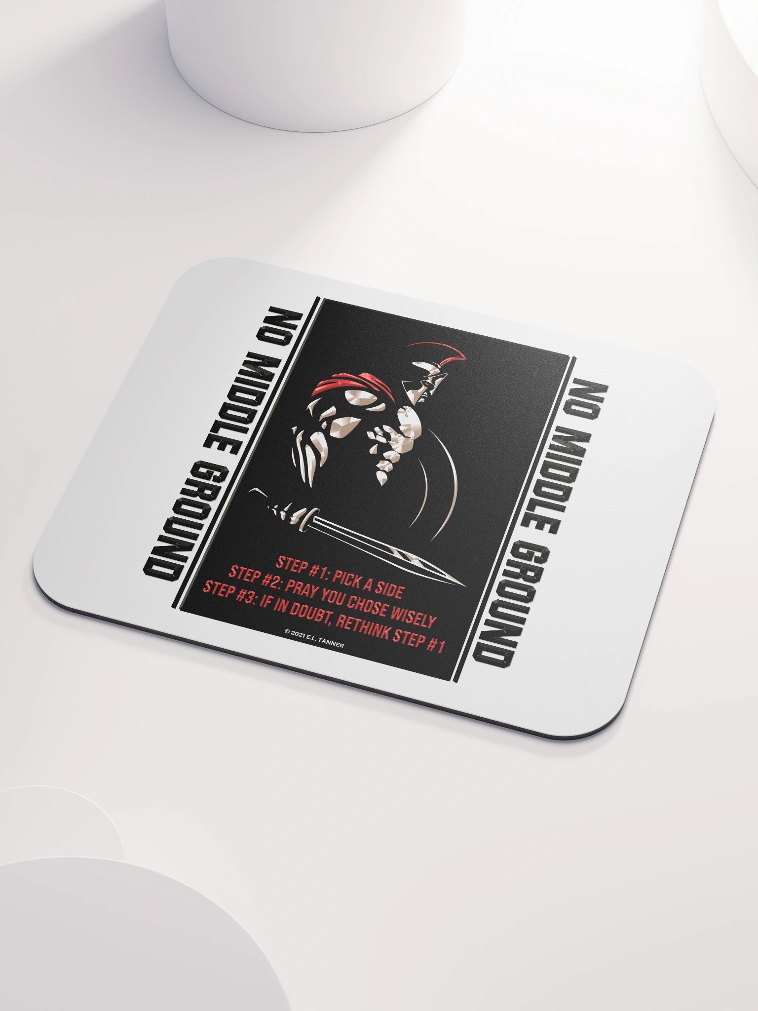 No Middle Ground Pick a Side, Wht Mouse Pad product image (3)
