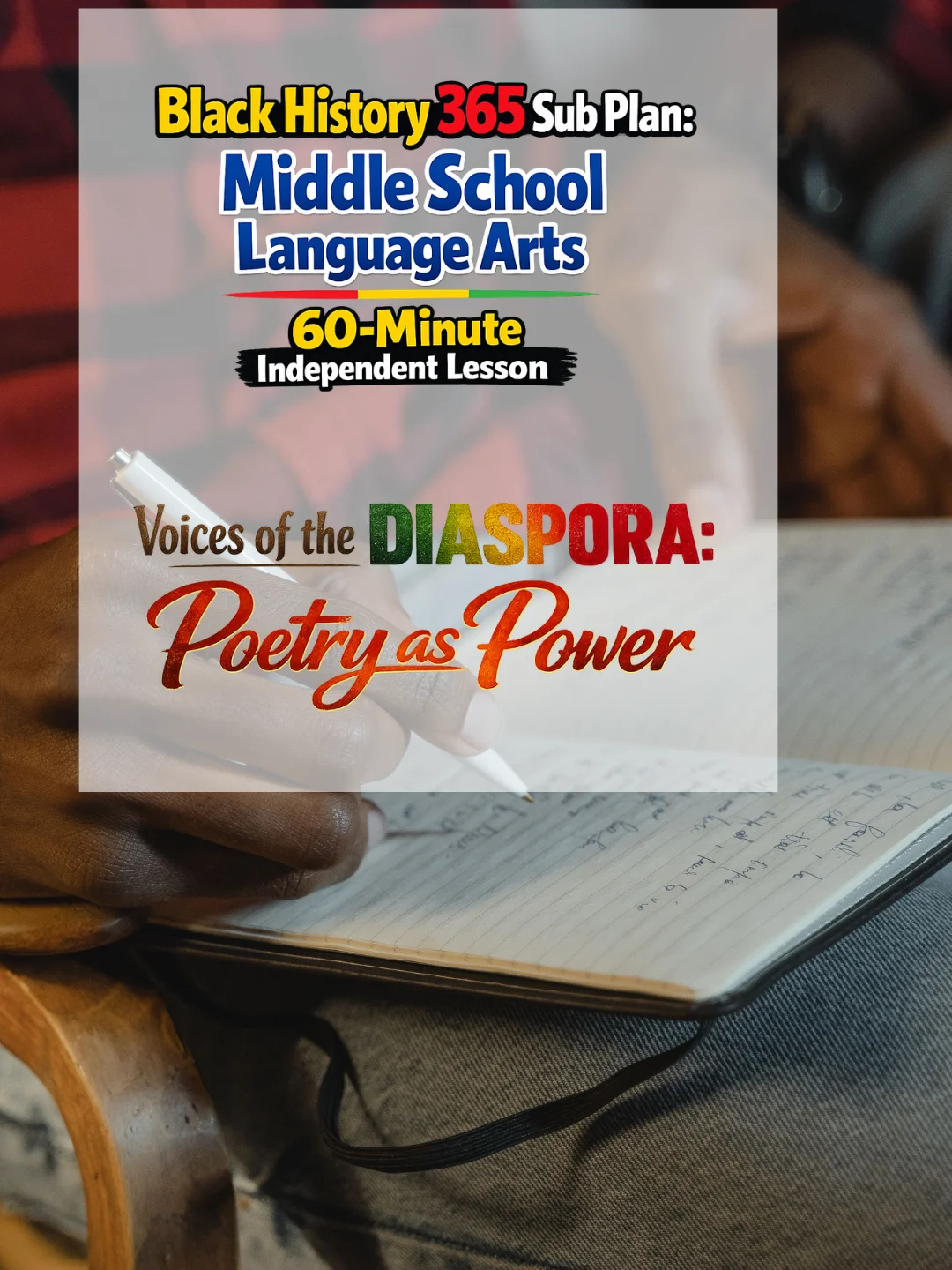 Black History 365 Sub Plan: Poetry as Power | Middle School Language Arts| 60-Minute Lesson product image (1)