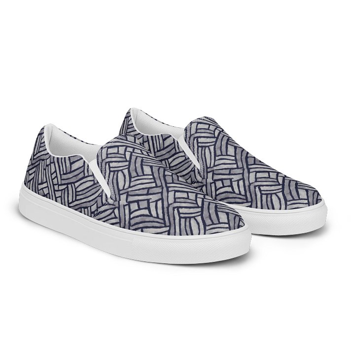 Grey Rectangles Canvas Shoes product image (2)