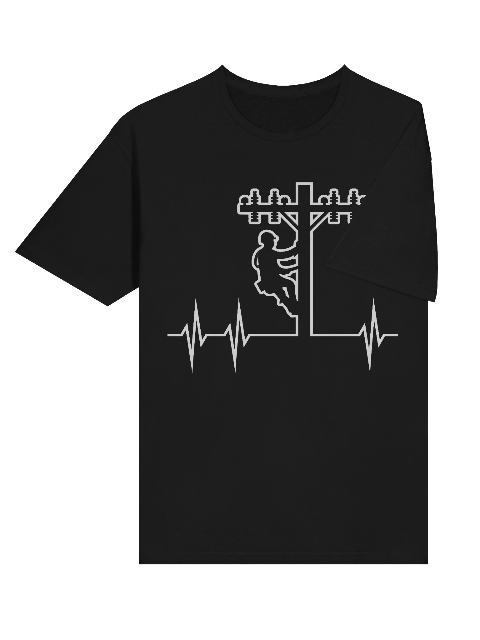 Lineman's Heartbeat - White on Black product image (9)