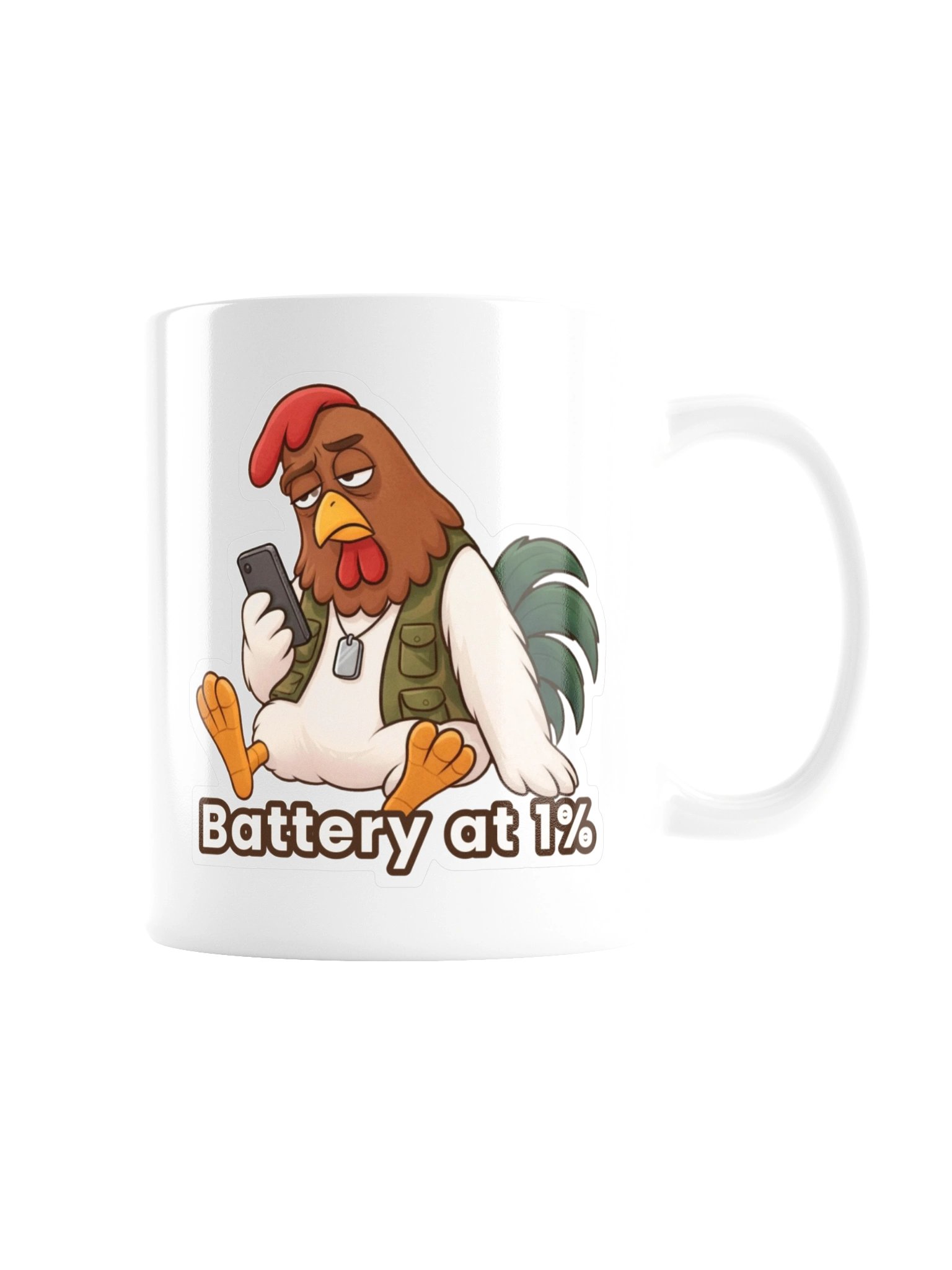 Colonel Cluckson Mug – "Battery at 1%" product image (7)