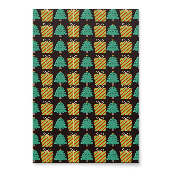 Christmas Trees and Presents Pattern Wrapping Paper product image (1)