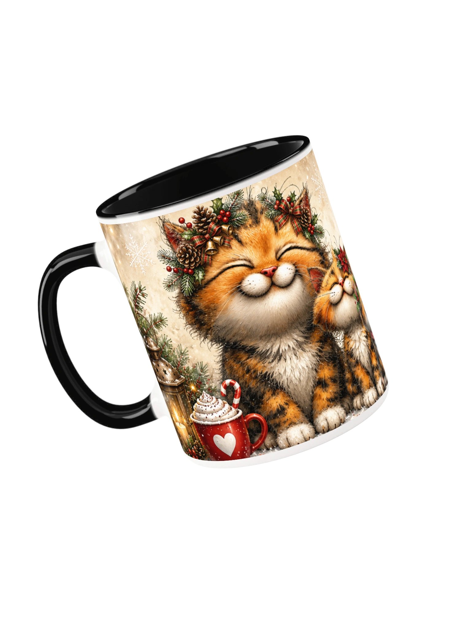 Merry Christmas Happy Hearts Cat Mug product image (22)