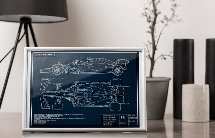 DIGITAL W11 Mercedes blueprint, Lewis Hamilton and Valtteri Bottas, F1, Formula-1, F1 Posters, F1 Art, Formula 1 Wall Art, Gifts for Him, Motorsport product image (2)