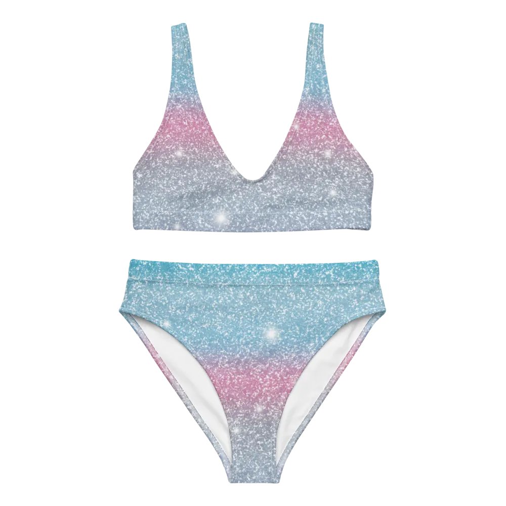 Glitter Unicorn Texture Design High Waisted Bikini (4) product image (1)