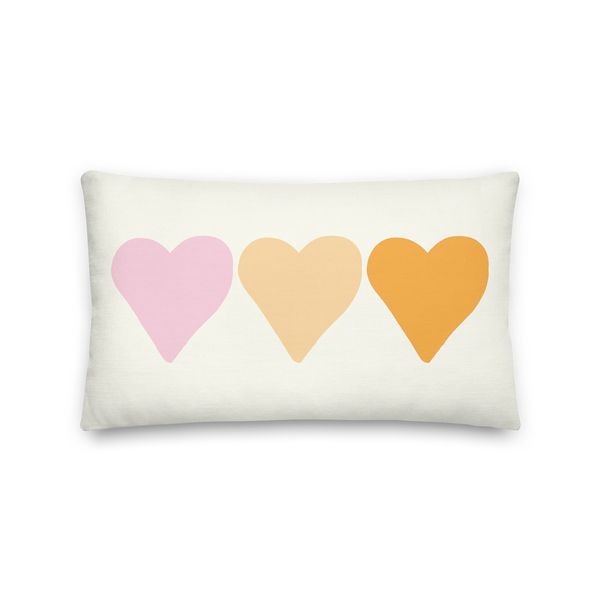 CUTE PASTEL HEARTS PINK YELLOW THROW PILLOW product image (2)
