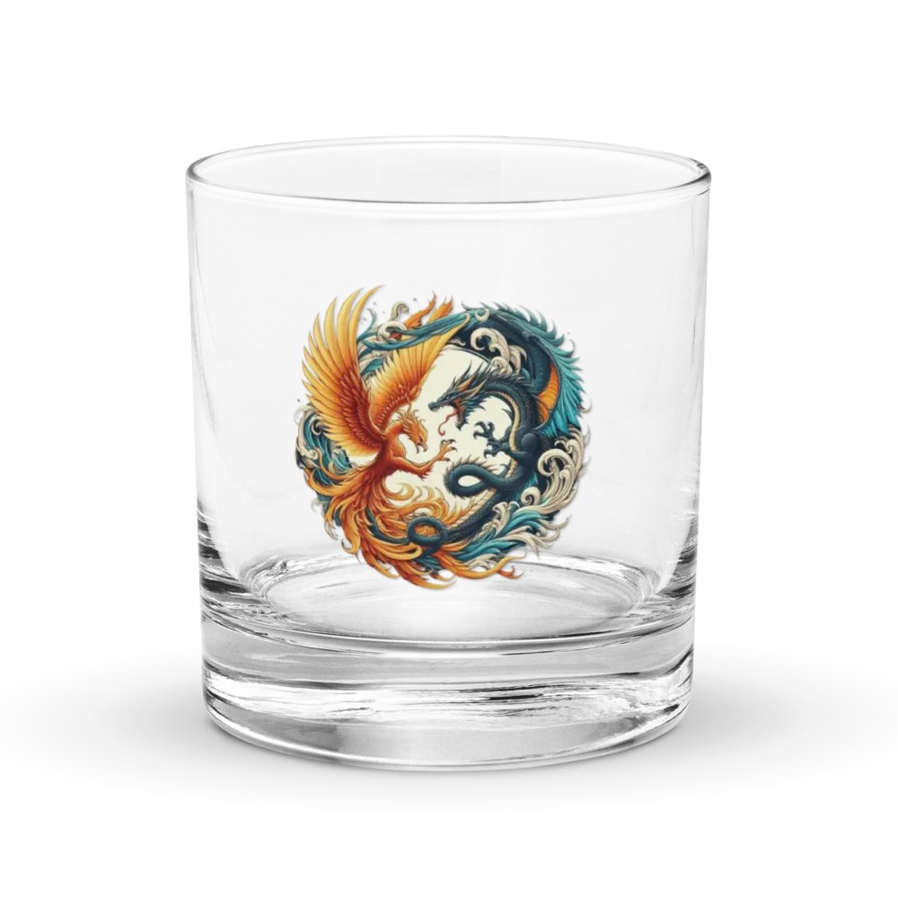 Phoenix vs Dragon Rocks Glass product image (1)