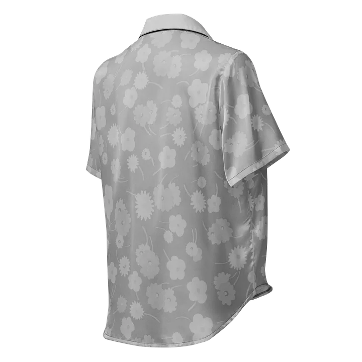 Gray Floral All-Over Print Pajama Top product image (2)