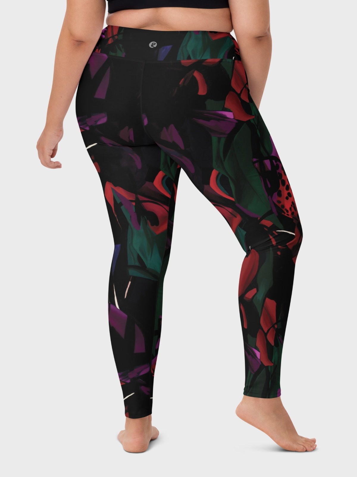 High-Waisted Leggings "Blosoom At Midnight" Printed product image (8)
