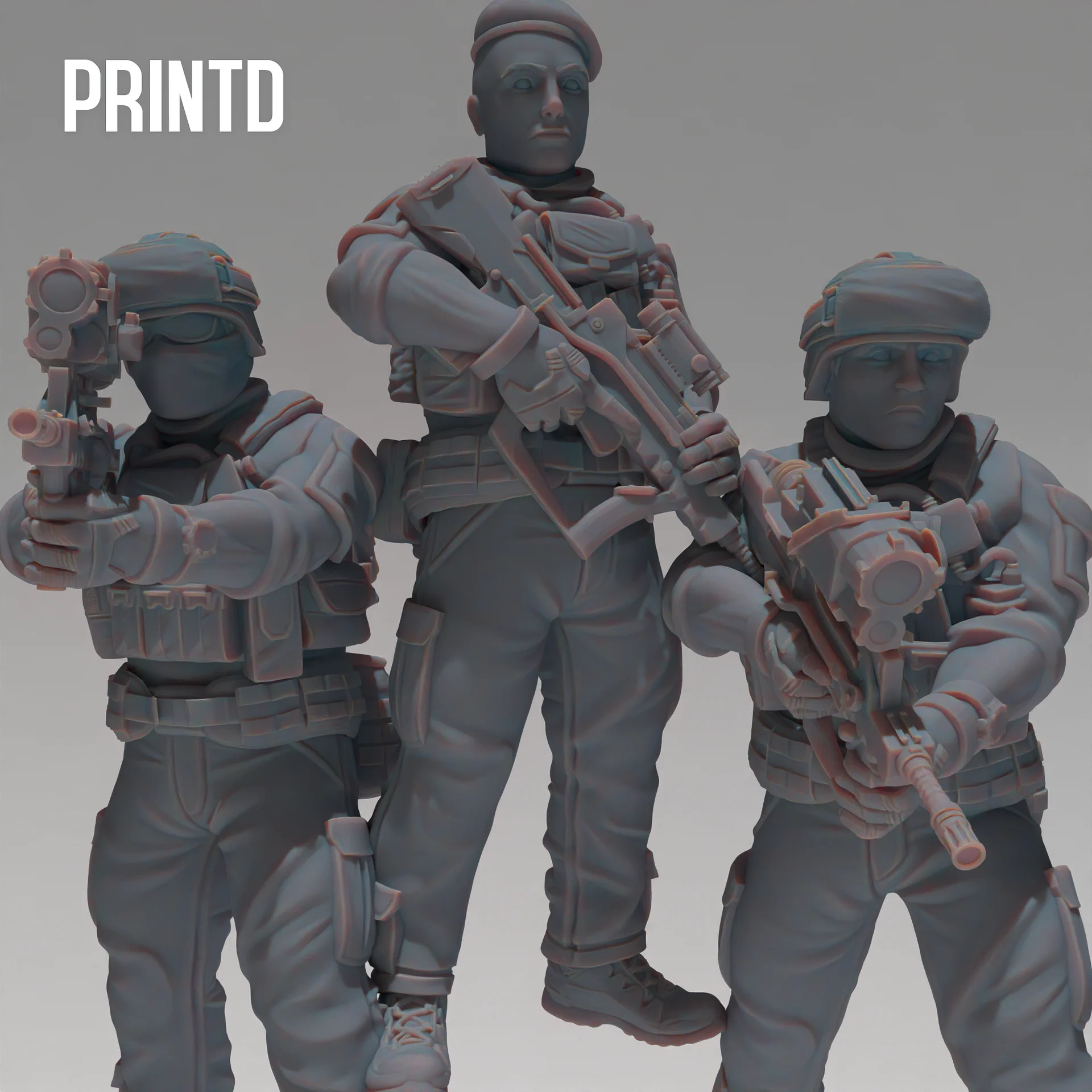 French FAMAS Army Soldiers - Modern Warfare Wargame Hobby Resin Scale Models product image (1)