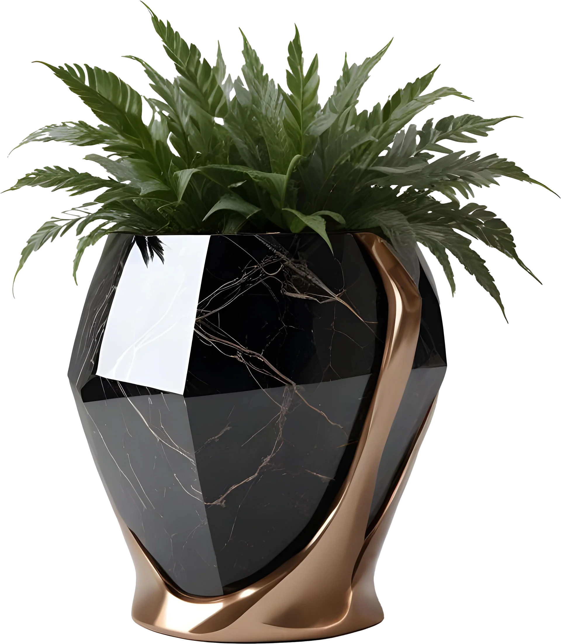 Celestial Aurum – Luxury planter with greenery decor PNG product image (1)