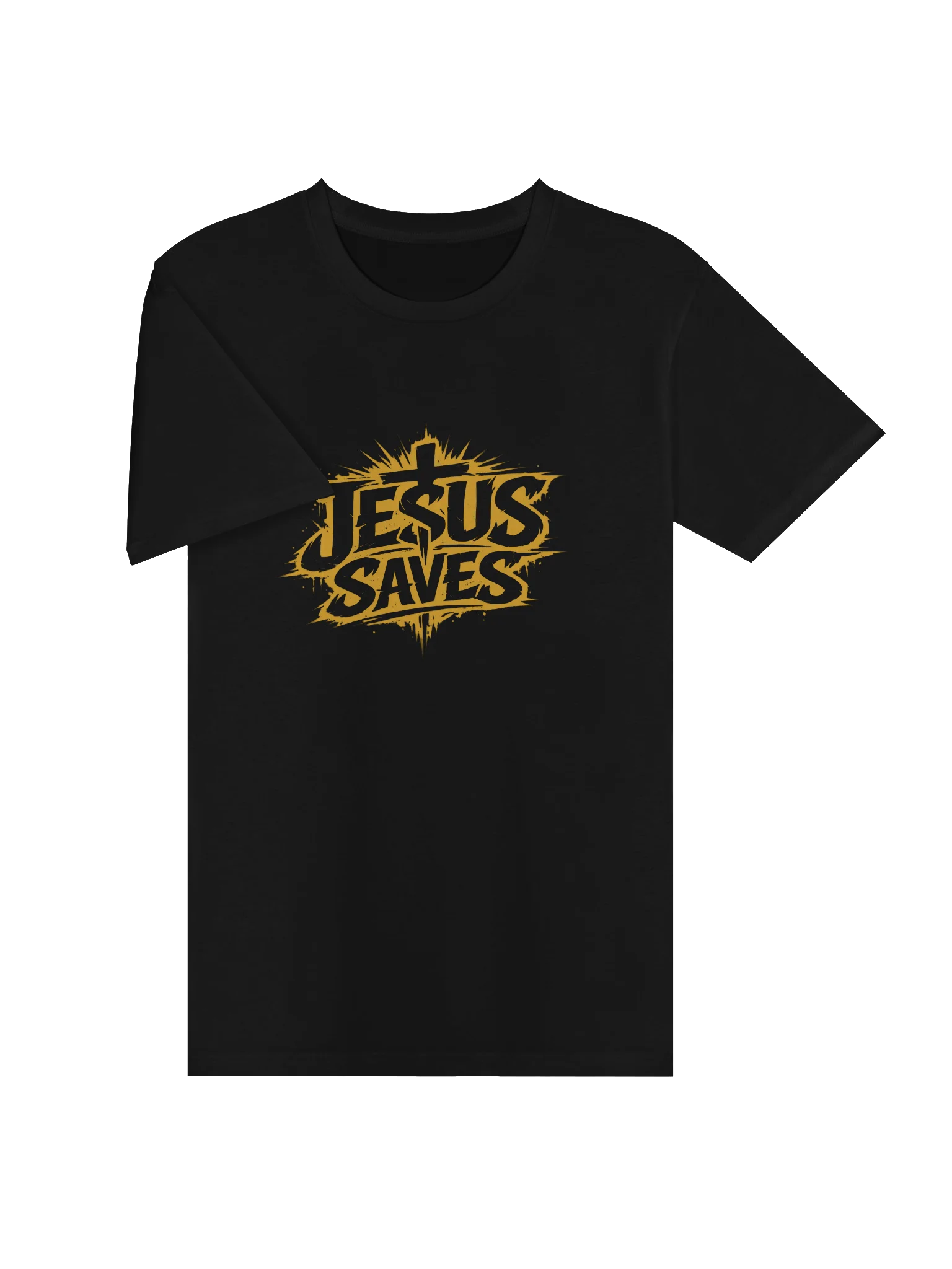 Jesus Saves T-shirt (yellow text) product image (13)