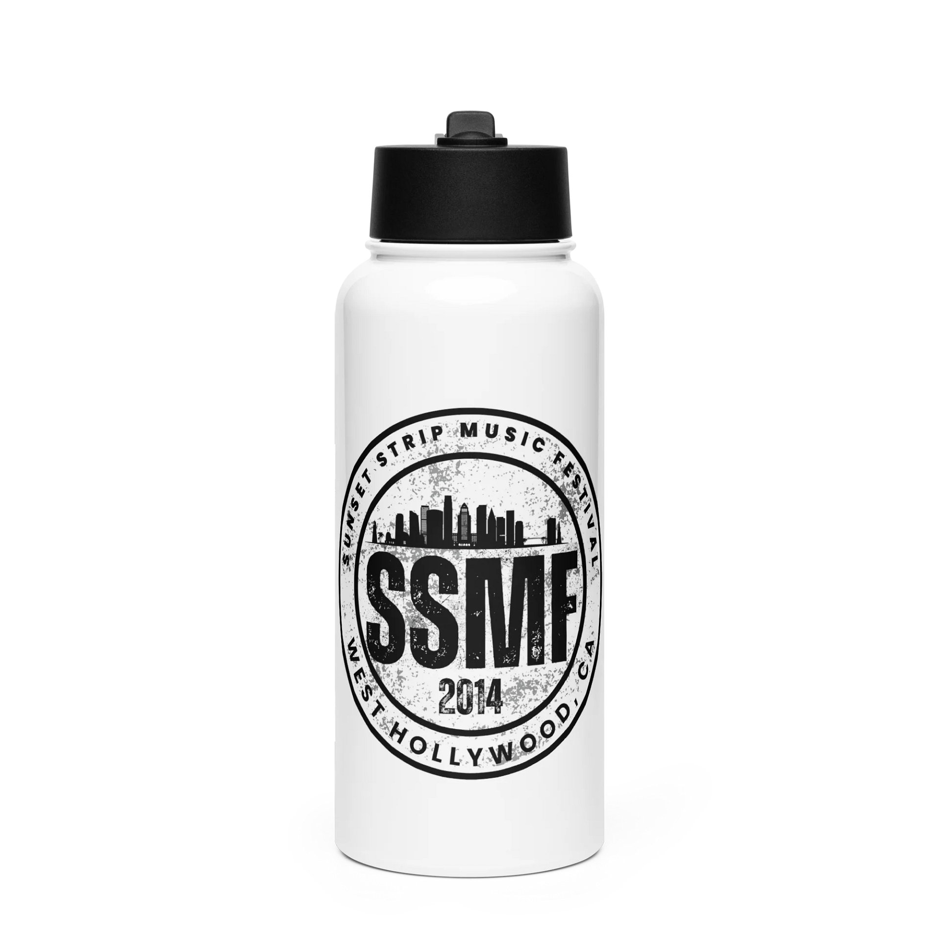 32 oz. SSMF 2014 Stainless Steel Water Bottle with Straw Lid product image (1)